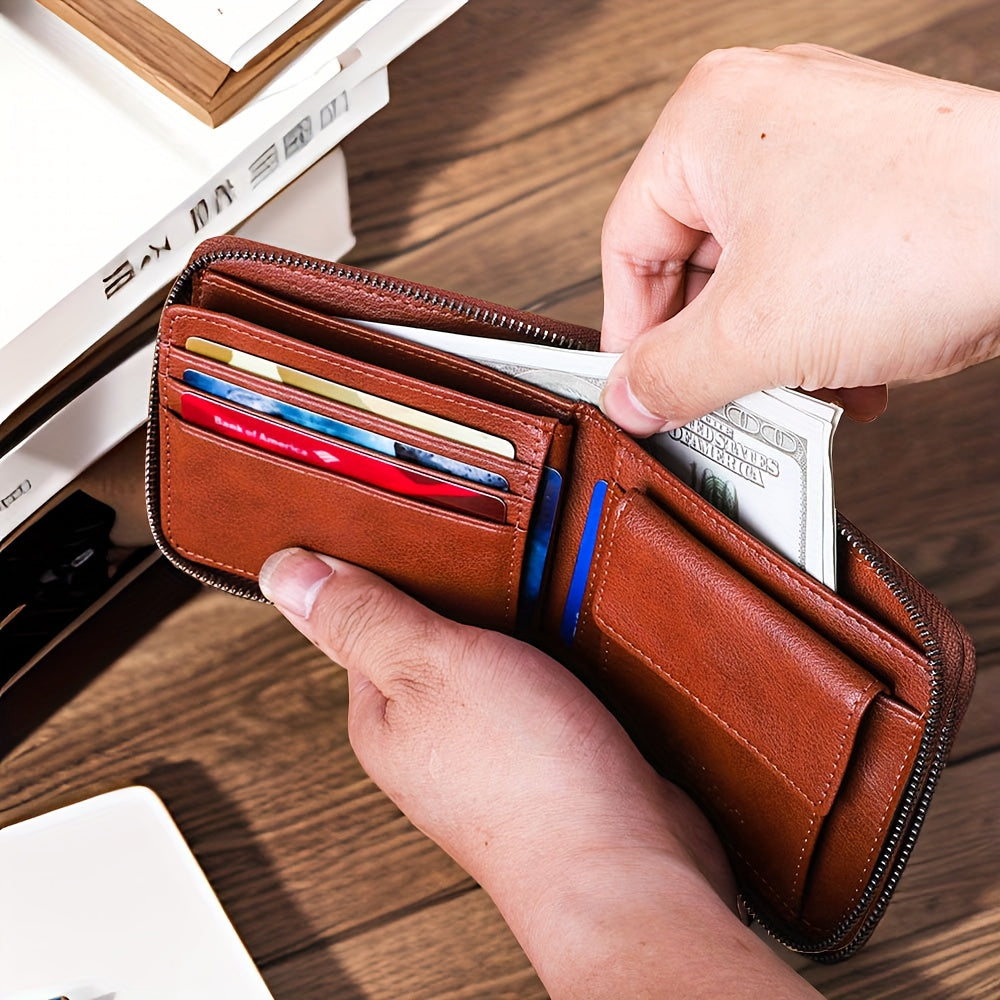 Genuine Leather RFID Blocking CIEPHIA Women's Genuine Leather RFID Wallet | Triple-Fold Zipper Closure, Card Slots