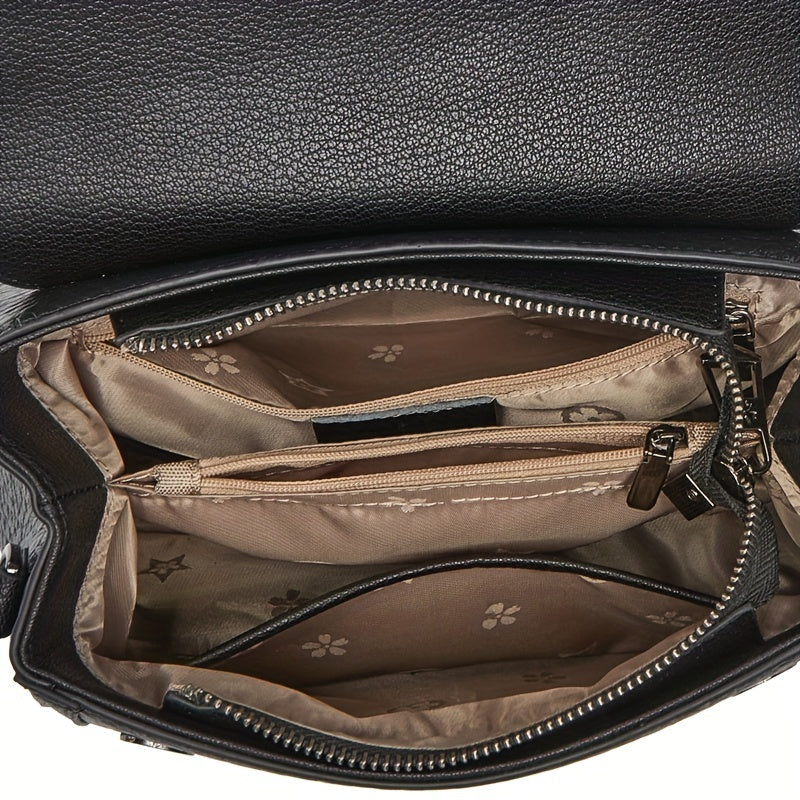 ZOOLER 2025 Genuine Genuine Leather Wo 's Convertible Handbag - Adjustable Shoulder Strap, Magnetic Closure