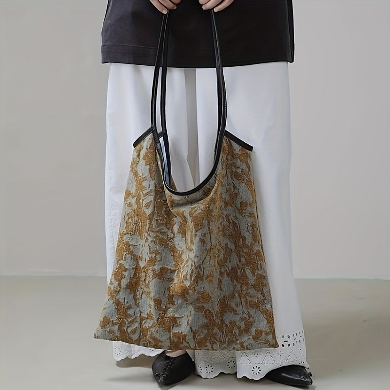 Original Handmade Oil Painting Bag Soft Canvas Artistic Travel Portable Tote Bag