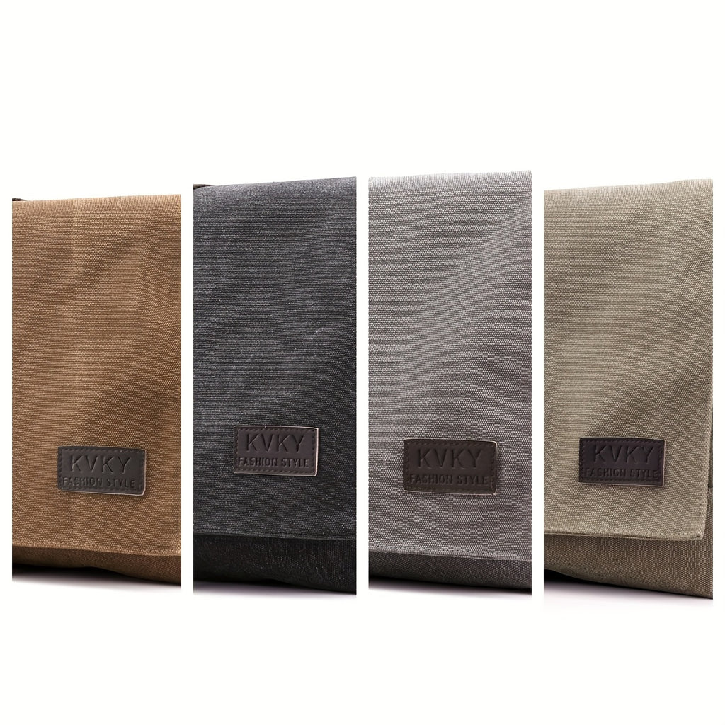 Stylish Messenger Bag Stylish Brown & Gray Men's Minimalist Canvas Messenger Bag
