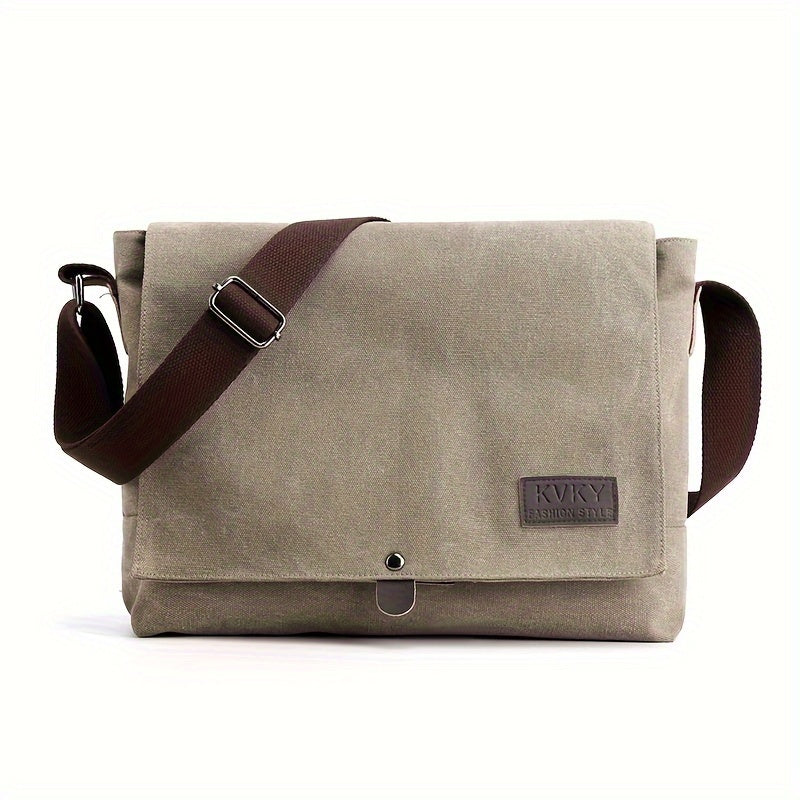Stylish Messenger Bag Stylish Brown & Gray Men's Minimalist Canvas Messenger Bag