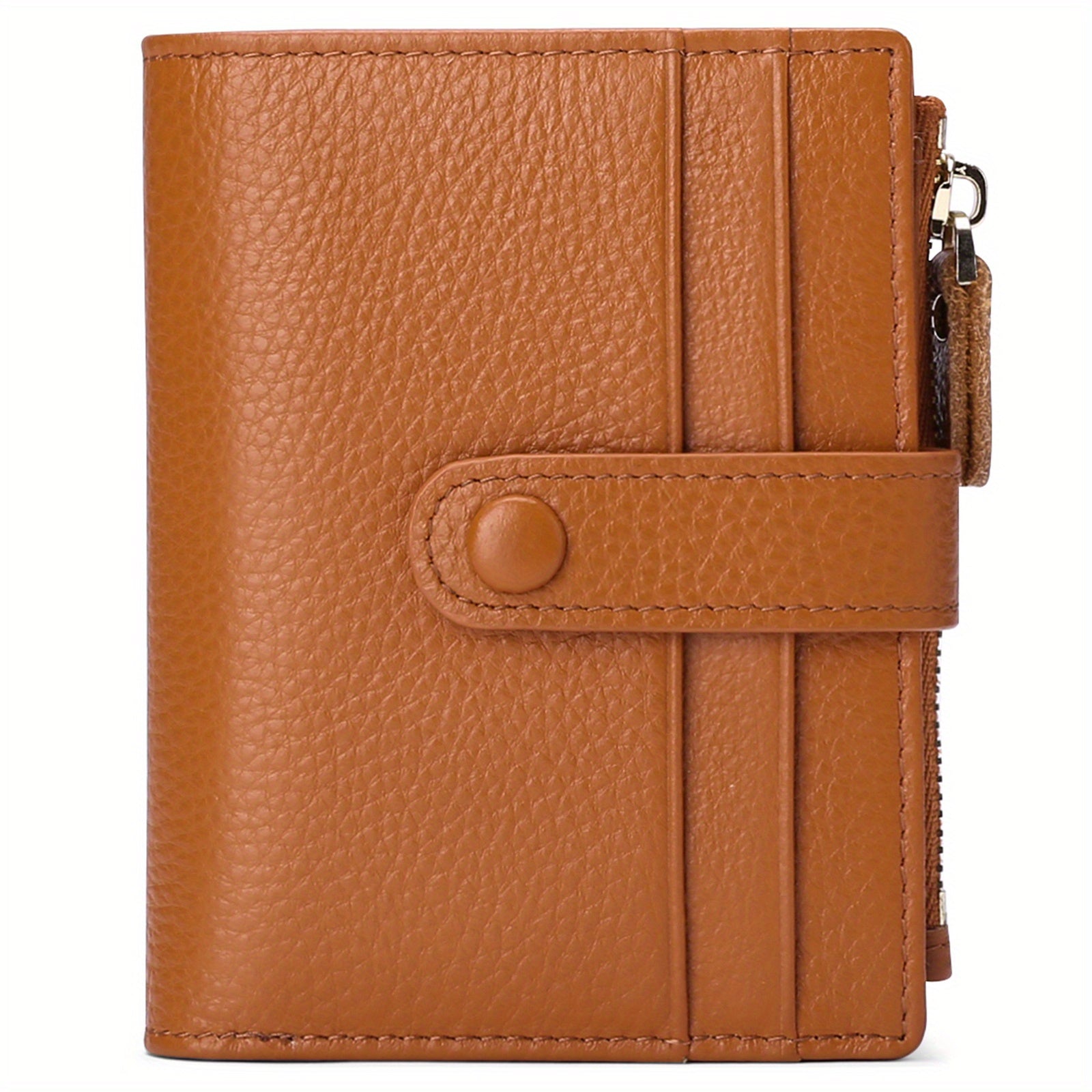 RFID Blocking Slim Bifold Leather Credit Card Holder with Zipper Coin Purse - Women's Wallet