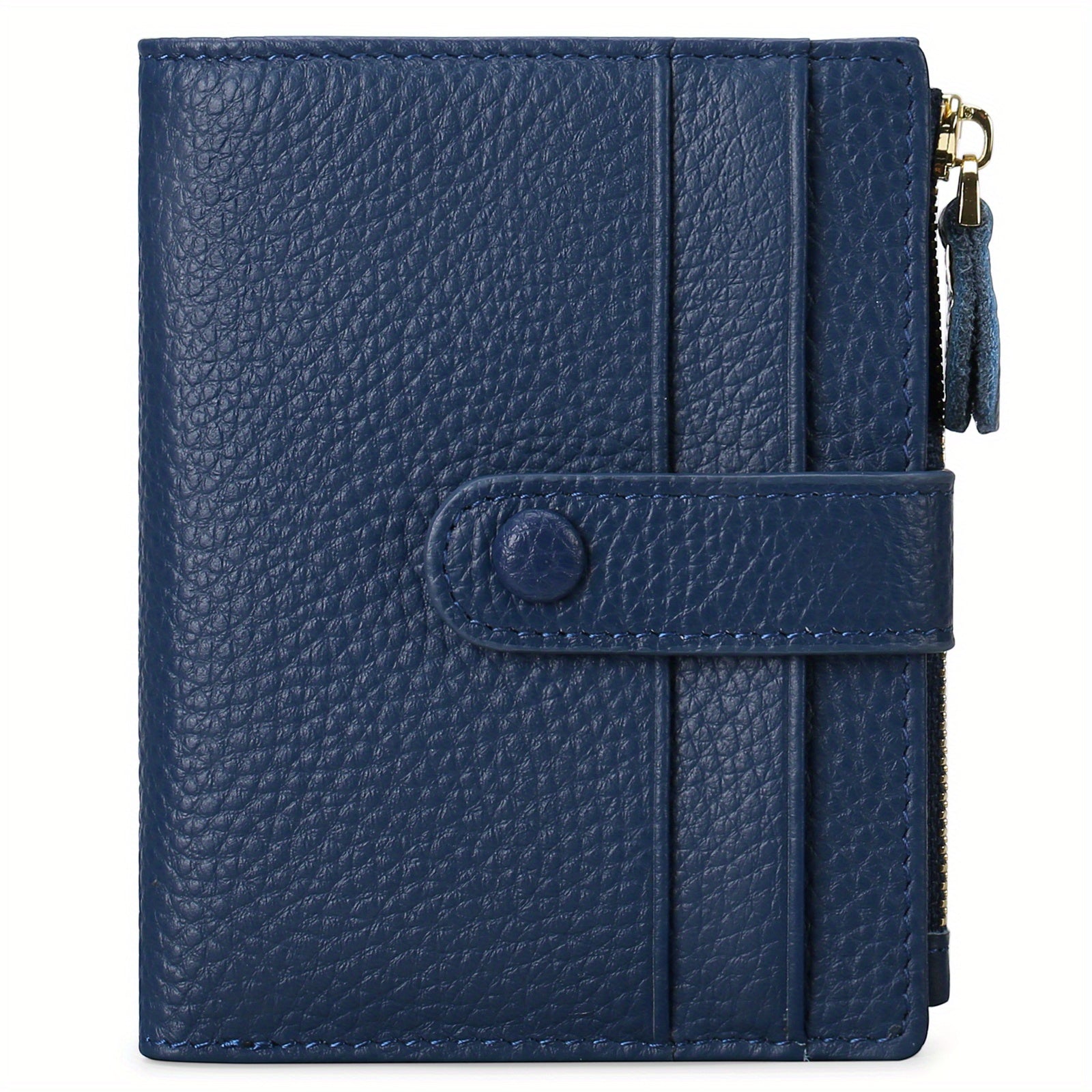 RFID Blocking Slim Bifold Leather Credit Card Holder with Zipper Coin Purse - Women's Wallet