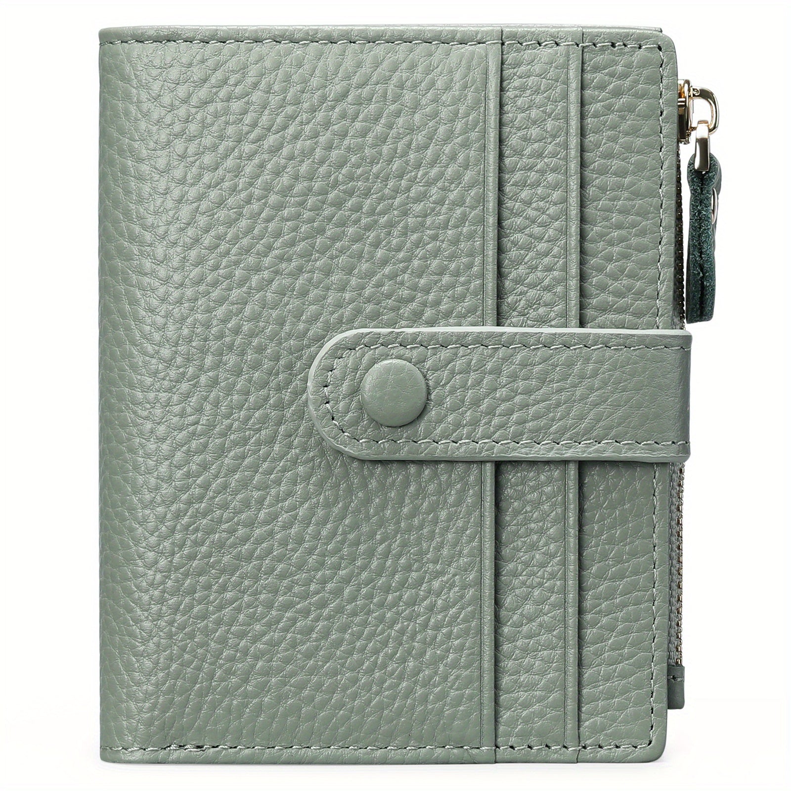RFID Blocking Slim Bifold Leather Credit Card Holder with Zipper Coin Purse - Women's Wallet