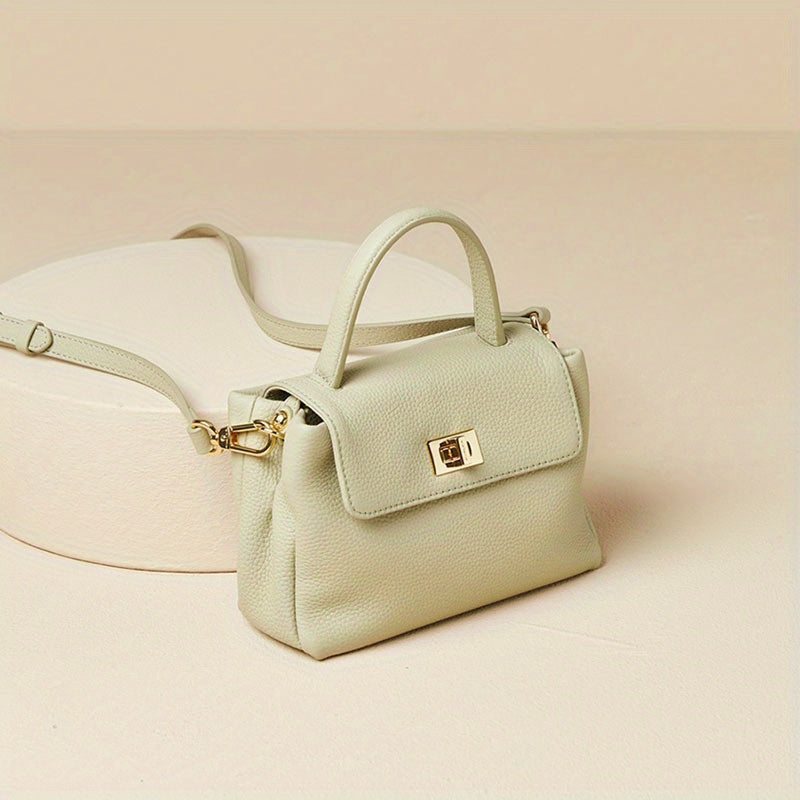 2025 New Women'S Genuine Leather Crossbody Bag - Vintage Mini Shoulder Bag with Snap Closure