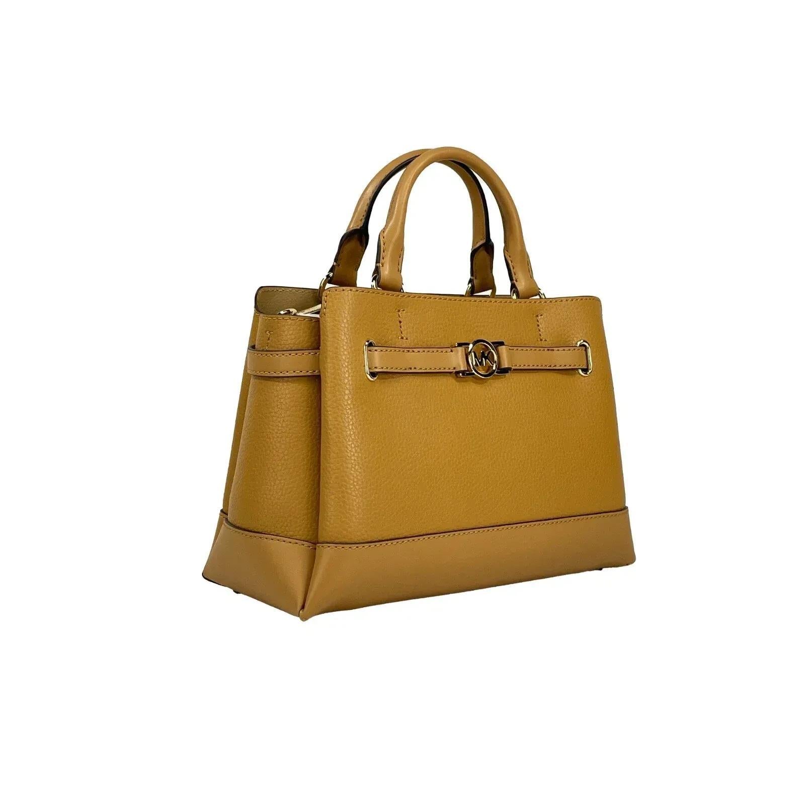 Michael Kors Reed Small Leather Belted Satchel Crossbody Bag