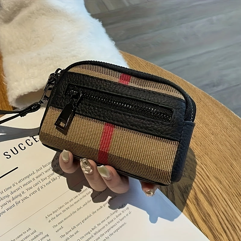 Ladies' leather large-capacity multi-functional zipper wallet, with detachable wrist strap