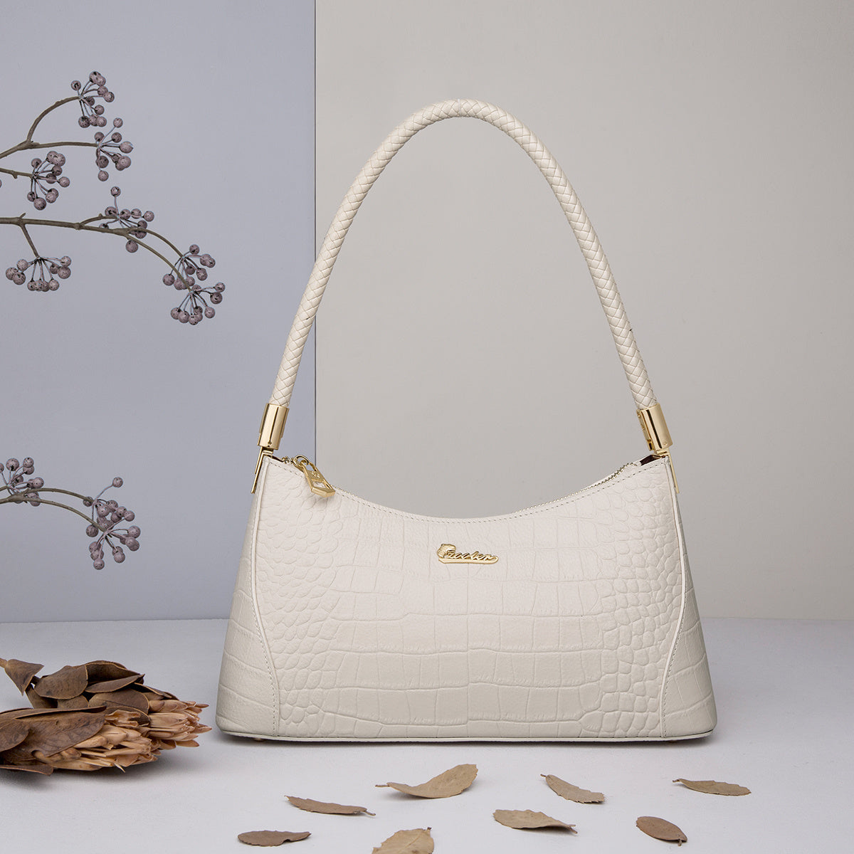 ZOOLER Women's Genuine Leather Handbag - Elegant Convertible Shoulder Purse Clutch with Zipper Closure