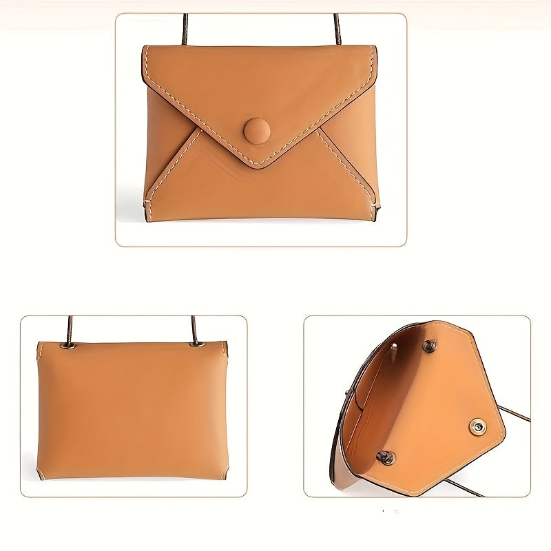 Custom Women's Top-Grain Genuine Leather Wallet - Compact Flip Design with Button Closure