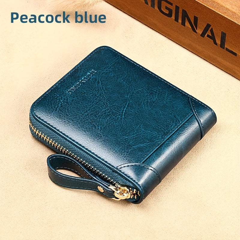 2-Layer RFID Wallet BANYANU Women's Vintage RFID Blocking 2-Layer Wallet | Multi-Card Holder with Zipper