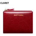Women's Banyan Small Wallet, Zippered Cowhide Compact Bi-Fold Credit Card Holder with ID Window