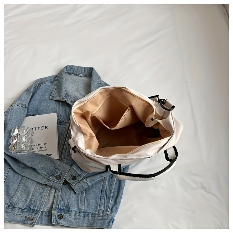 Tote Bag Simple Canvas Simple Canvas Tote Bag, Large Capacity Crossbody Bag