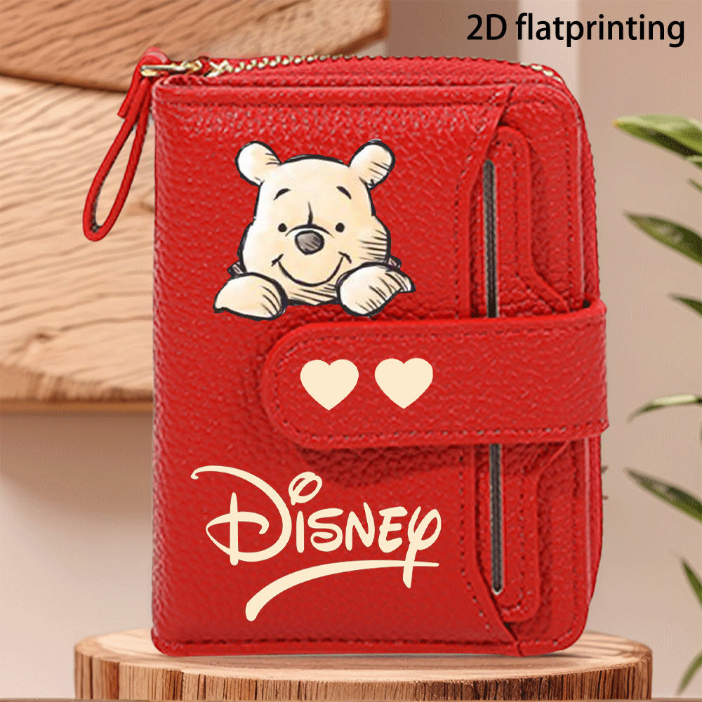 1pc Disney Winnie the Pooh Women'S Wallet - Official Pooh Bear Design with Zipper Closure