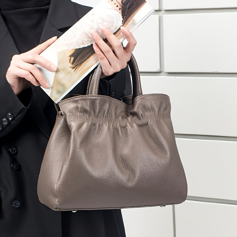 Women's Genuine Leather Handbag & Crossbody Bag - Elegant Large Capacity Tote with Adjustable Strap