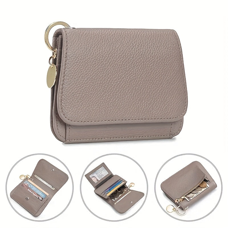 OBCREATOR Women'S Genuine Leather RFID Blocking Wallet - Slim Zipper Coin Purse with Multiple Card Slots