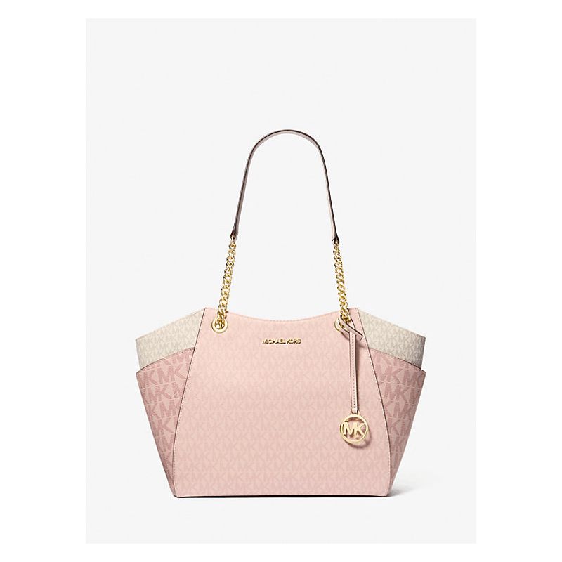 MICHAEL KORS JET SET TRAVEL LARGE CHAIN SHOULDER TOTE BAG MK POWDER BLUSH PINK