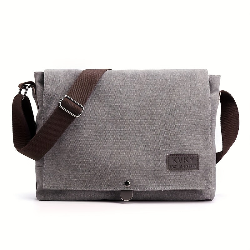 Stylish Messenger Bag Stylish Brown & Gray Men's Minimalist Canvas Messenger Bag