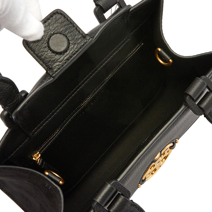 Tory Burch Miller Top Handle Satchel Leather Handbag Crossbody Bag Black