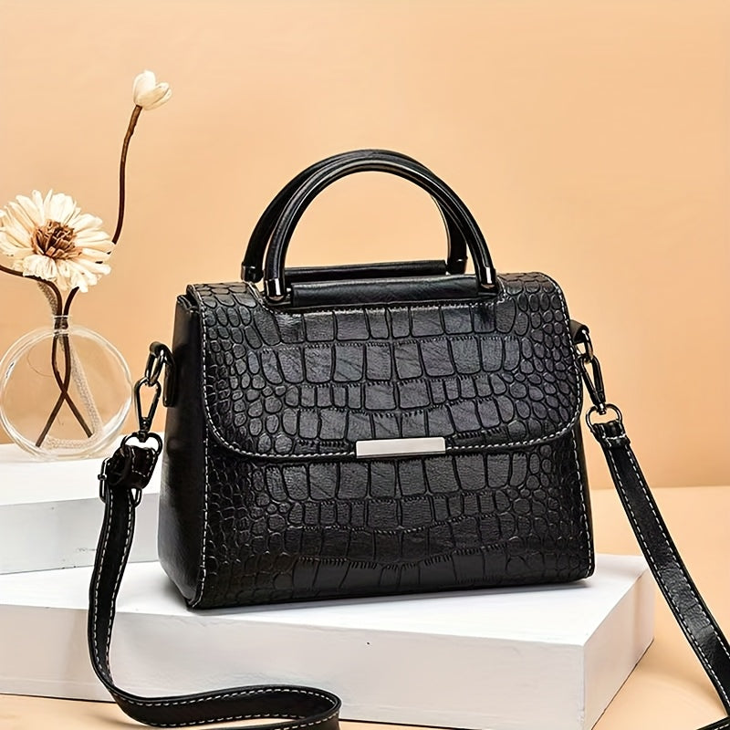 Retro Elegant Handbag Classic Retro Elegant Women's Handbag, Large Capacity, Embossed, Multi-Layer