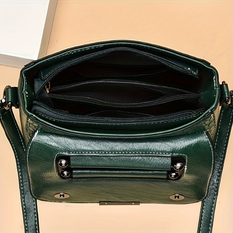 Retro Elegant Handbag Classic Retro Elegant Women's Handbag, Large Capacity, Embossed, Multi-Layer