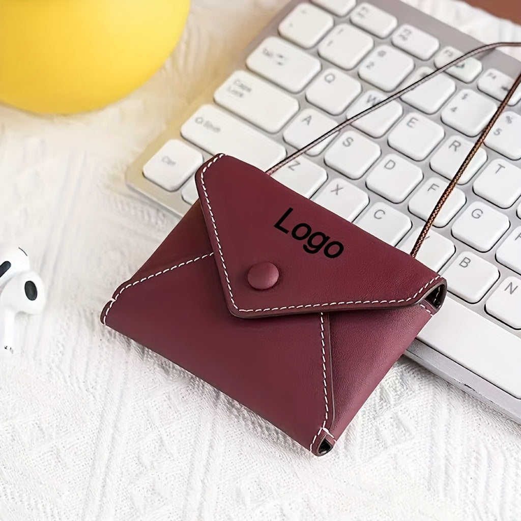 Custom Women's Top-Grain Genuine Leather Wallet - Compact Flip Design with Button Closure