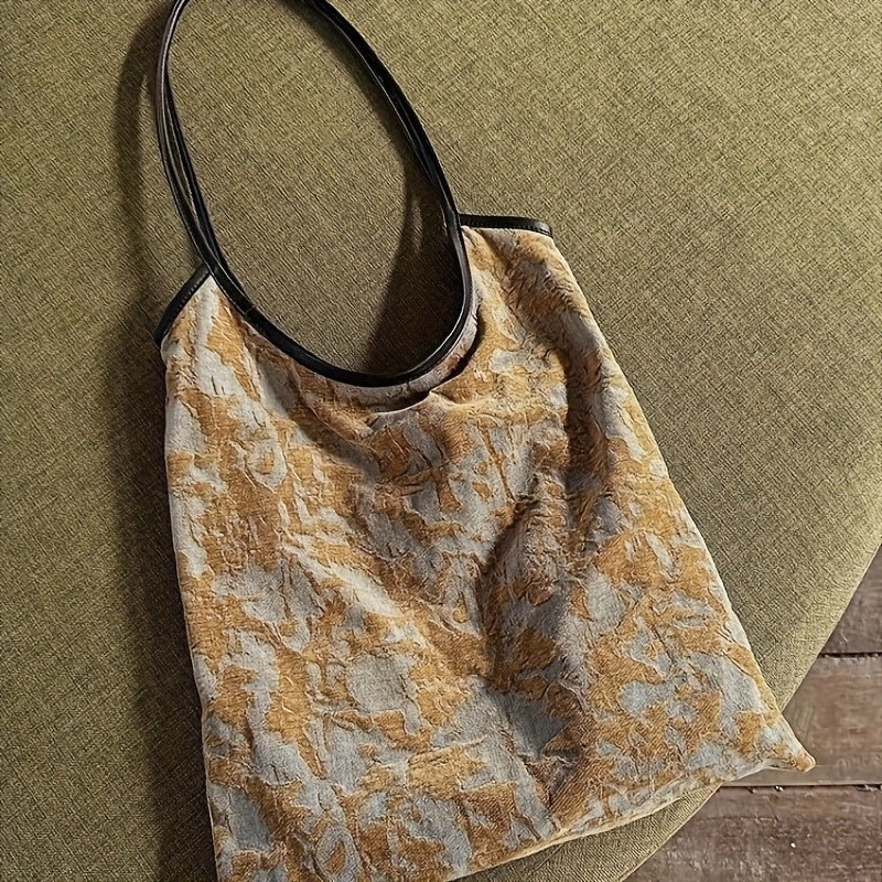 Original Handmade Oil Painting Bag Soft Canvas Artistic Travel Portable Tote Bag