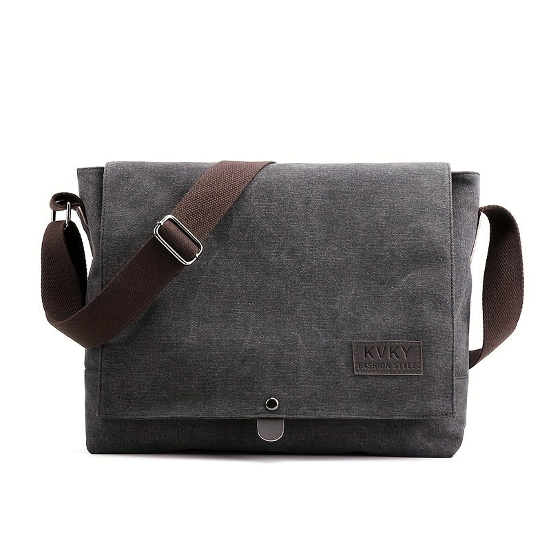 Stylish Messenger Bag Stylish Brown & Gray Men's Minimalist Canvas Messenger Bag