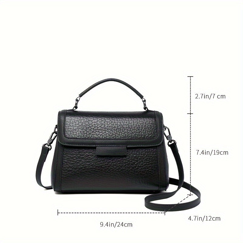 ZOOLER 2025 Genuine Genuine Leather Wo 's Convertible Handbag - Adjustable Shoulder Strap, Magnetic Closure