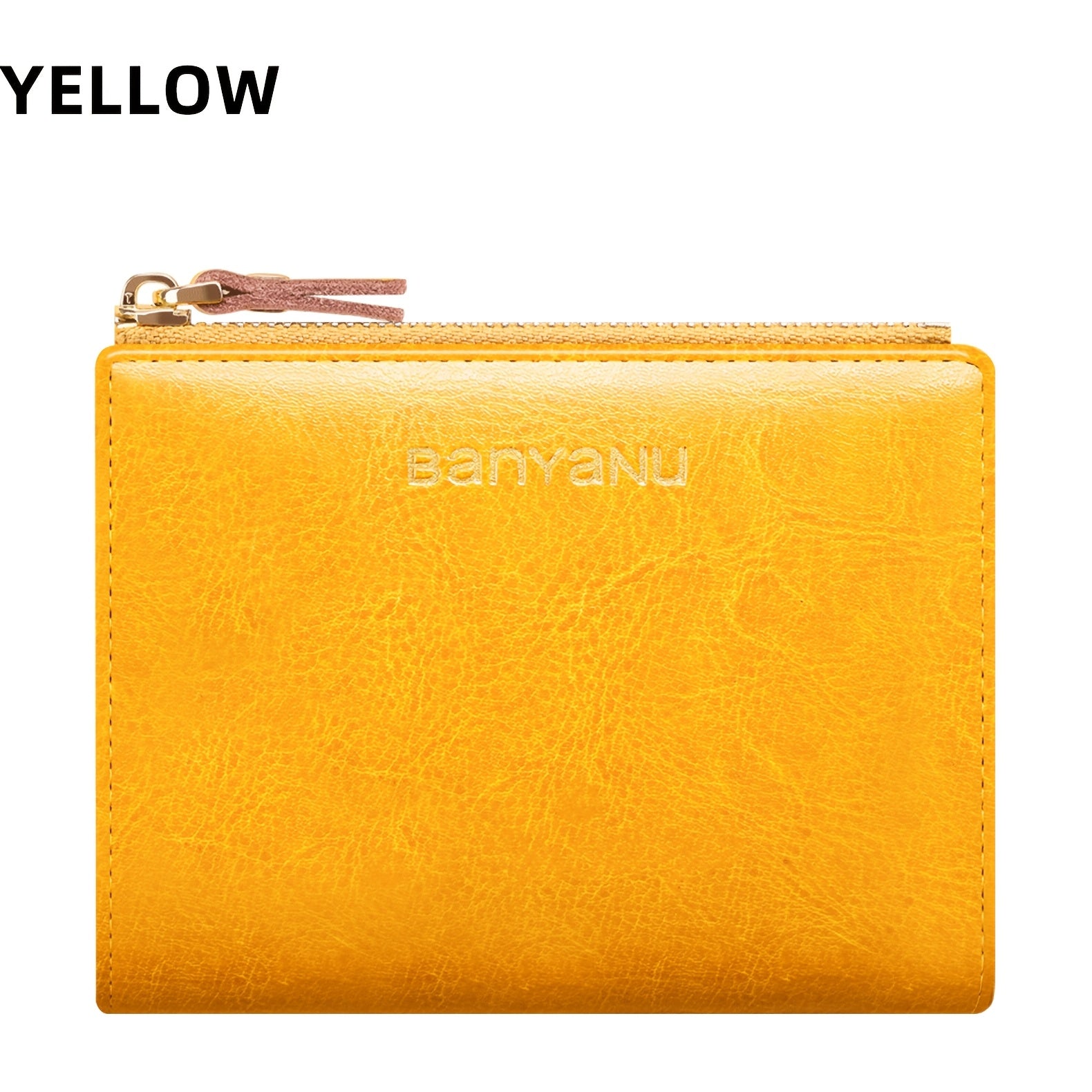 Women's Banyan Small Wallet, Zippered Cowhide Compact Bi-Fold Credit Card Holder with ID Window