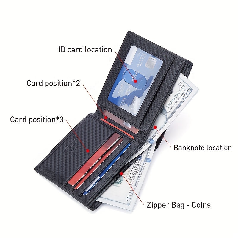 BISON DENIM Men'S Genuine Leather Wallet - Luxury RFID Blocking Bifold with Zipper Coin Purse & Business Card Holder