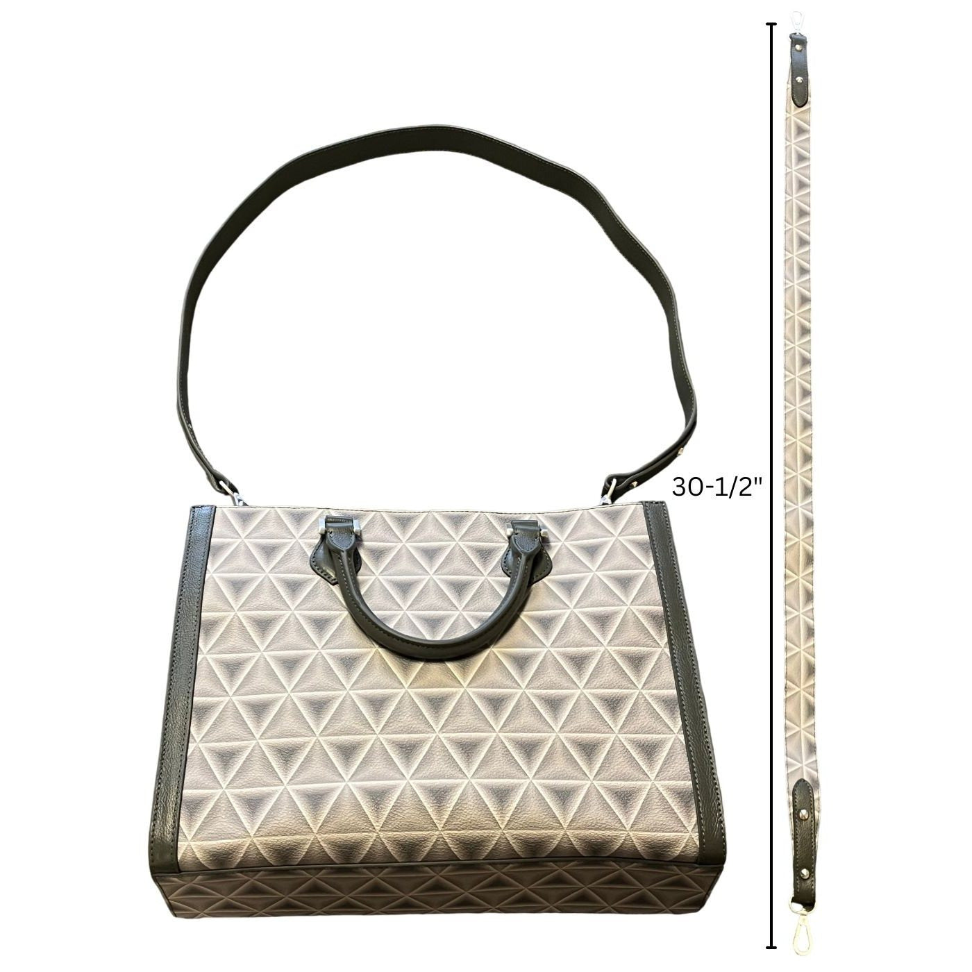 Revemoire Large Grey Leather Tote Bag 13-1\u002F2\