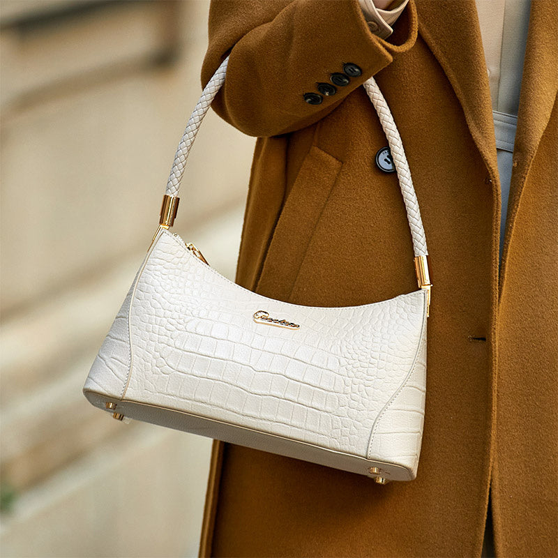 ZOOLER Women's Genuine Leather Handbag - Elegant Convertible Shoulder Purse Clutch with Zipper Closure