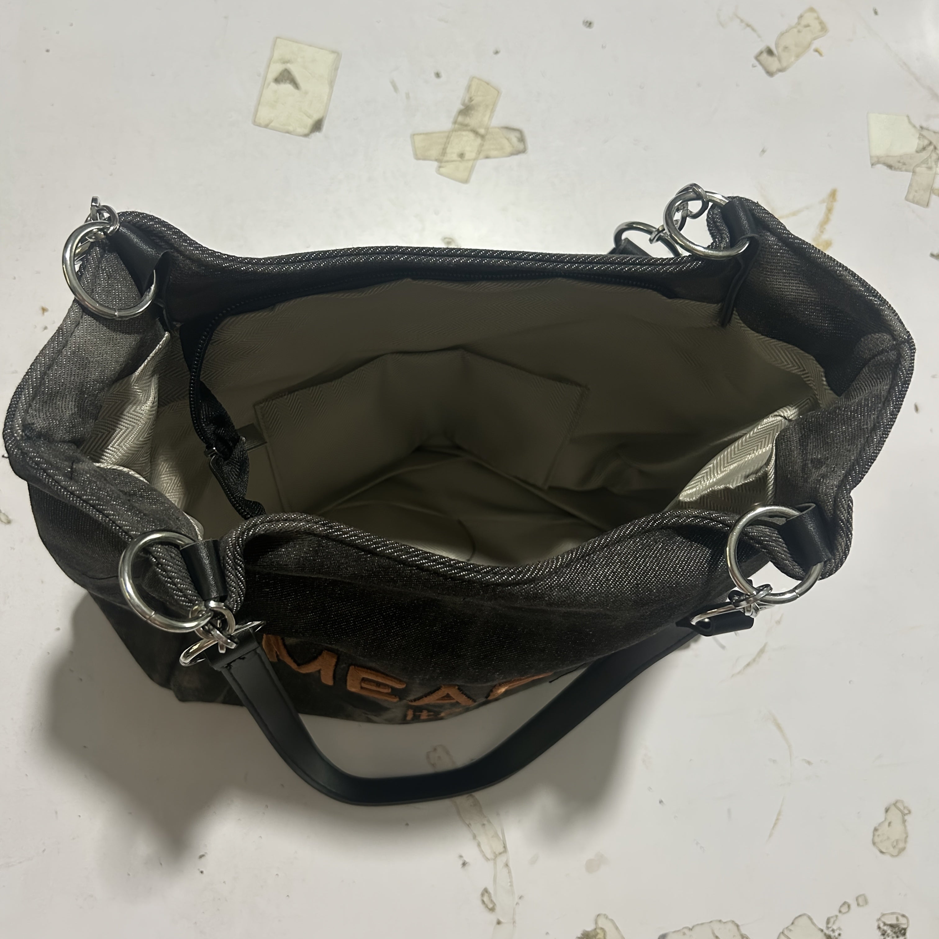 Mearoy Italy Fashion Tote Bag for Women, Large Capacity Denim Canvas Shoulder Bag