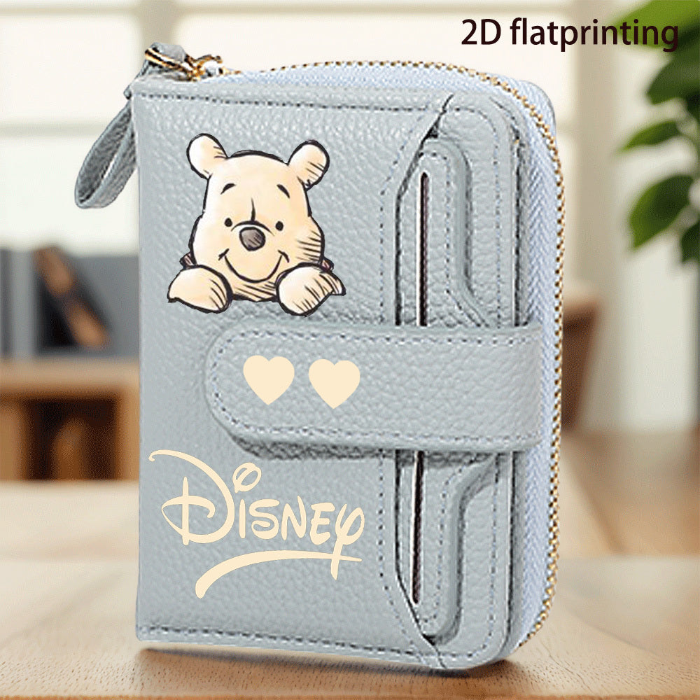 1pc Disney Winnie the Pooh Women'S Wallet - Official Pooh Bear Design with Zipper Closure