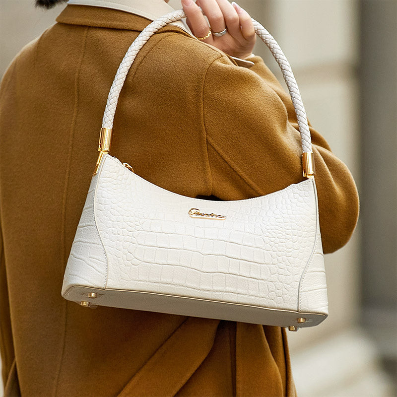 ZOOLER Women's Genuine Leather Handbag - Elegant Convertible Shoulder Purse Clutch with Zipper Closure