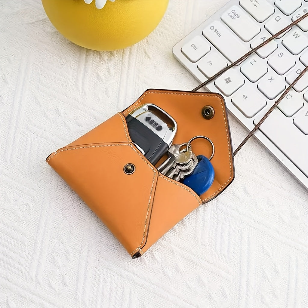 Custom Women's Top-Grain Genuine Leather Wallet - Compact Flip Design with Button Closure