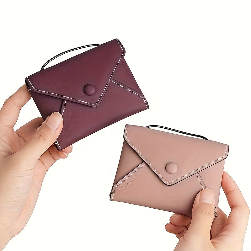 Custom Women's Top-Grain Genuine Leather Wallet - Compact Flip Design with Button Closure