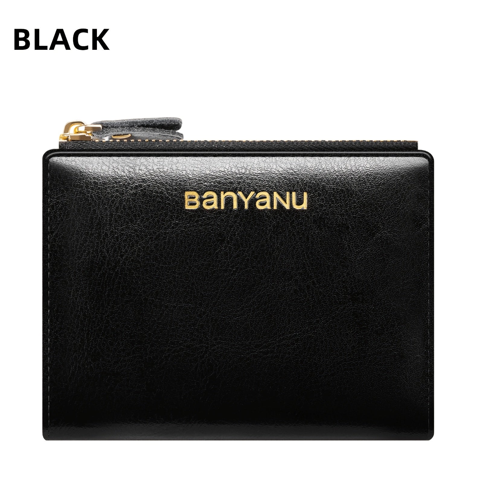 Women's Banyan Small Wallet, Zippered Cowhide Compact Bi-Fold Credit Card Holder with ID Window
