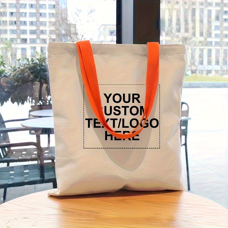 10 Colorful Tote Bags with Custom Logo Patterns and Text, Foldable Shopping Bags