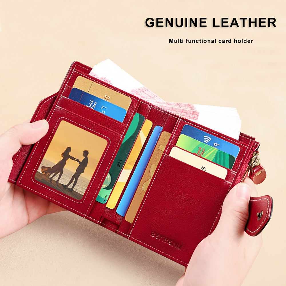 1pc Women's Mini Short Wallet, Short Style Multi-functional Coin Purse, Classic Design Credit Card Holder