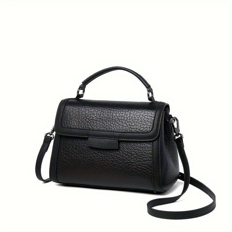 ZOOLER 2025 Genuine Genuine Leather Wo 's Convertible Handbag - Adjustable Shoulder Strap, Magnetic Closure