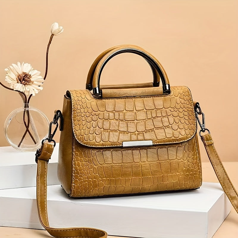 Retro Elegant Handbag Classic Retro Elegant Women's Handbag, Large Capacity, Embossed, Multi-Layer