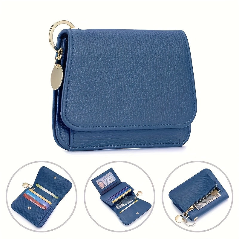 OBCREATOR Women'S Genuine Leather RFID Blocking Wallet - Slim Zipper Coin Purse with Multiple Card Slots