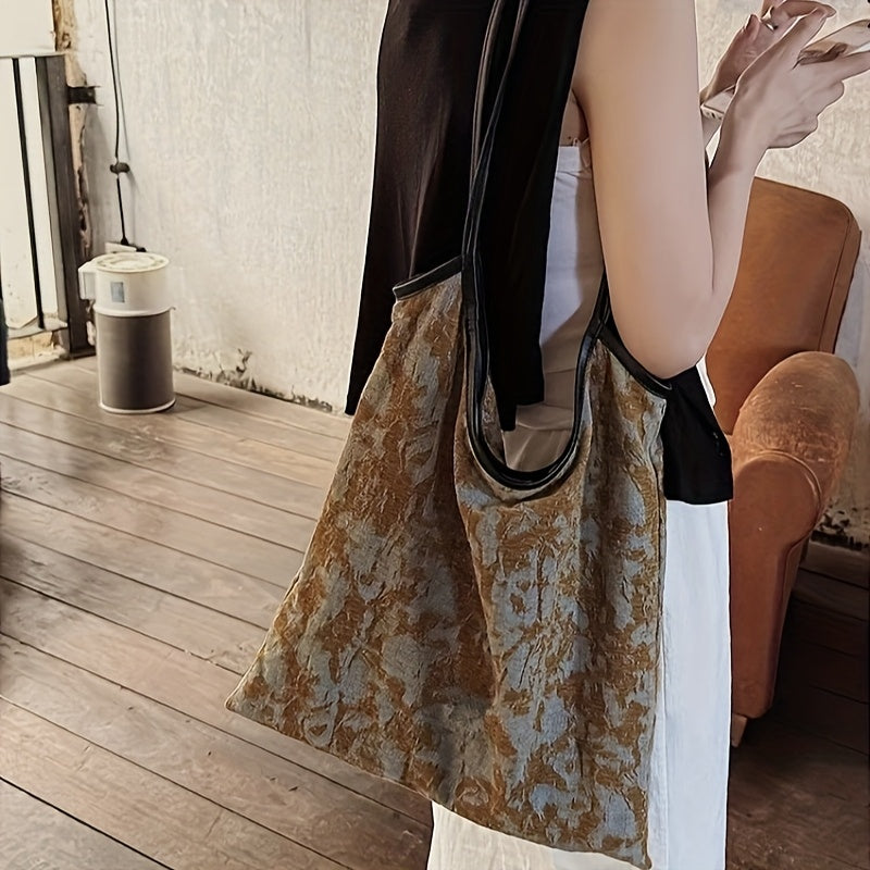 Original Handmade Oil Painting Bag Soft Canvas Artistic Travel Portable Tote Bag