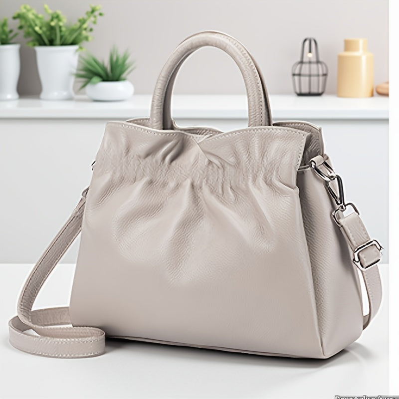 Women's Genuine Leather Handbag & Crossbody Bag - Elegant Large Capacity Tote with Adjustable Strap