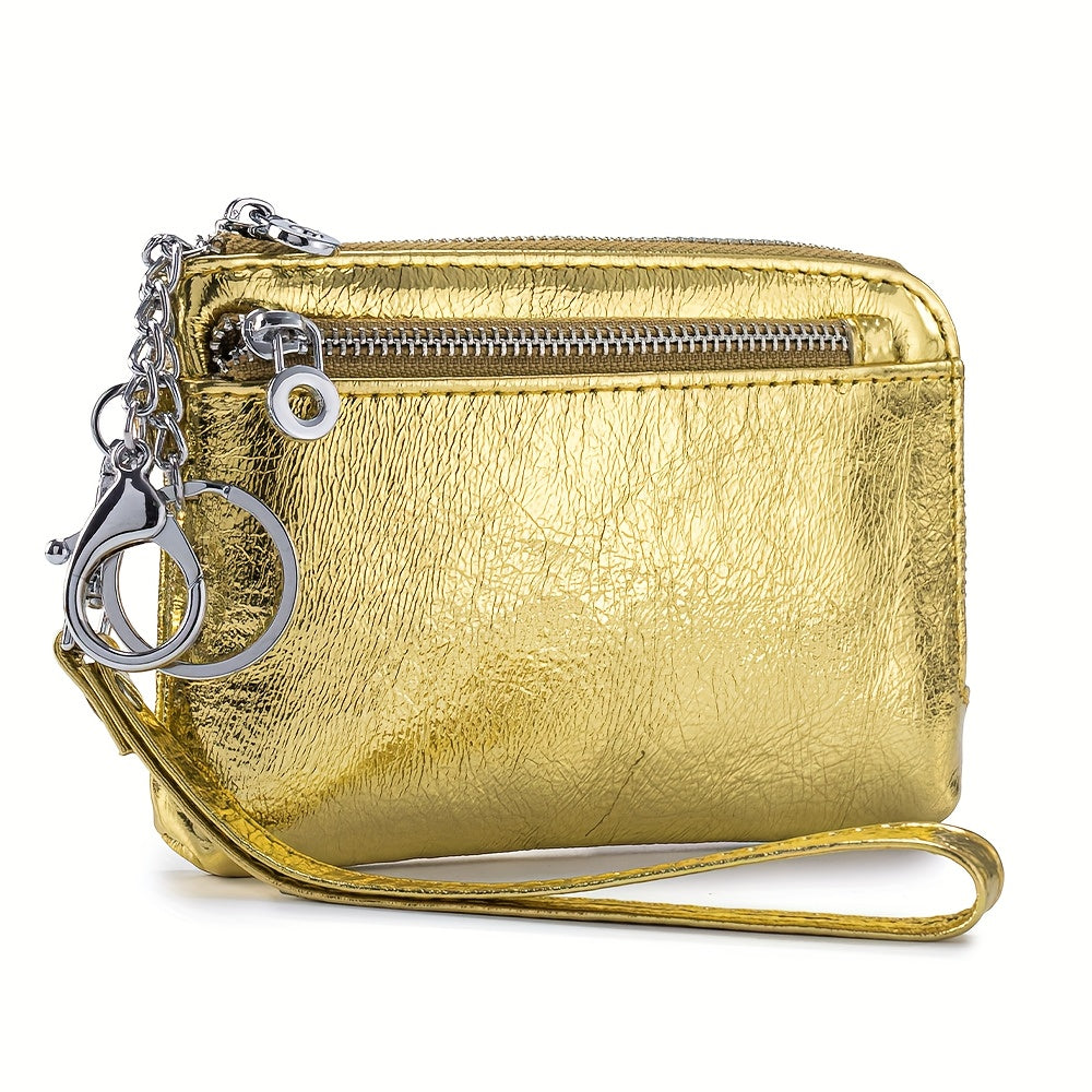 Hot Bursting pattern shines brightly Geniune Leather Lady's Coin Purses Short zipper Chain Wallets high quality Card