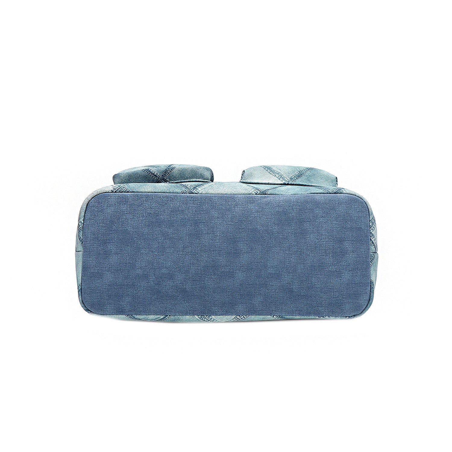 Nicole Lee Blue Flower Satchel, Women's Large PU Leather Bag With Quilted Print, Main Zip Closure