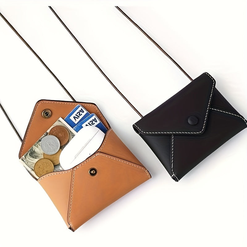 Custom Women's Top-Grain Genuine Leather Wallet - Compact Flip Design with Button Closure