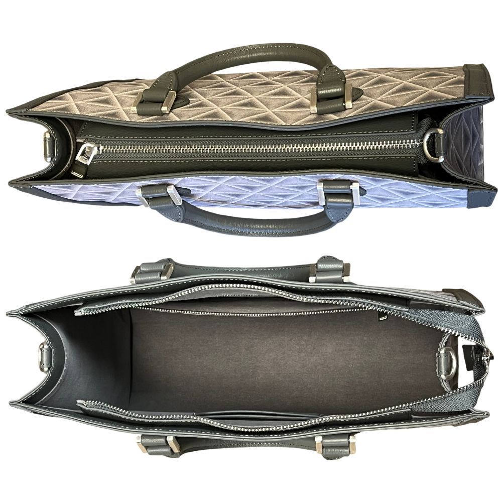 Revemoire Large Grey Leather Tote Bag 13-1\u002F2\