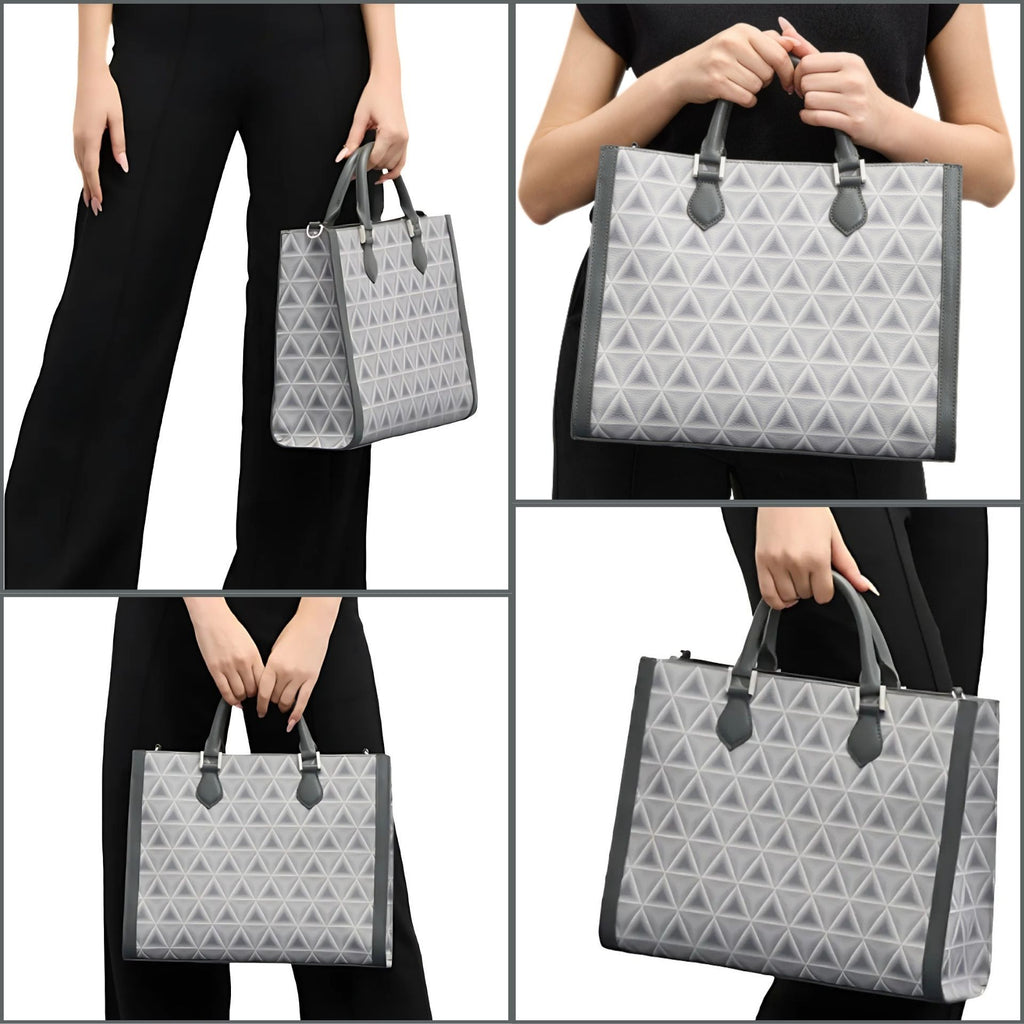 Revemoire Large Grey Leather Tote Bag 13-1\u002F2\